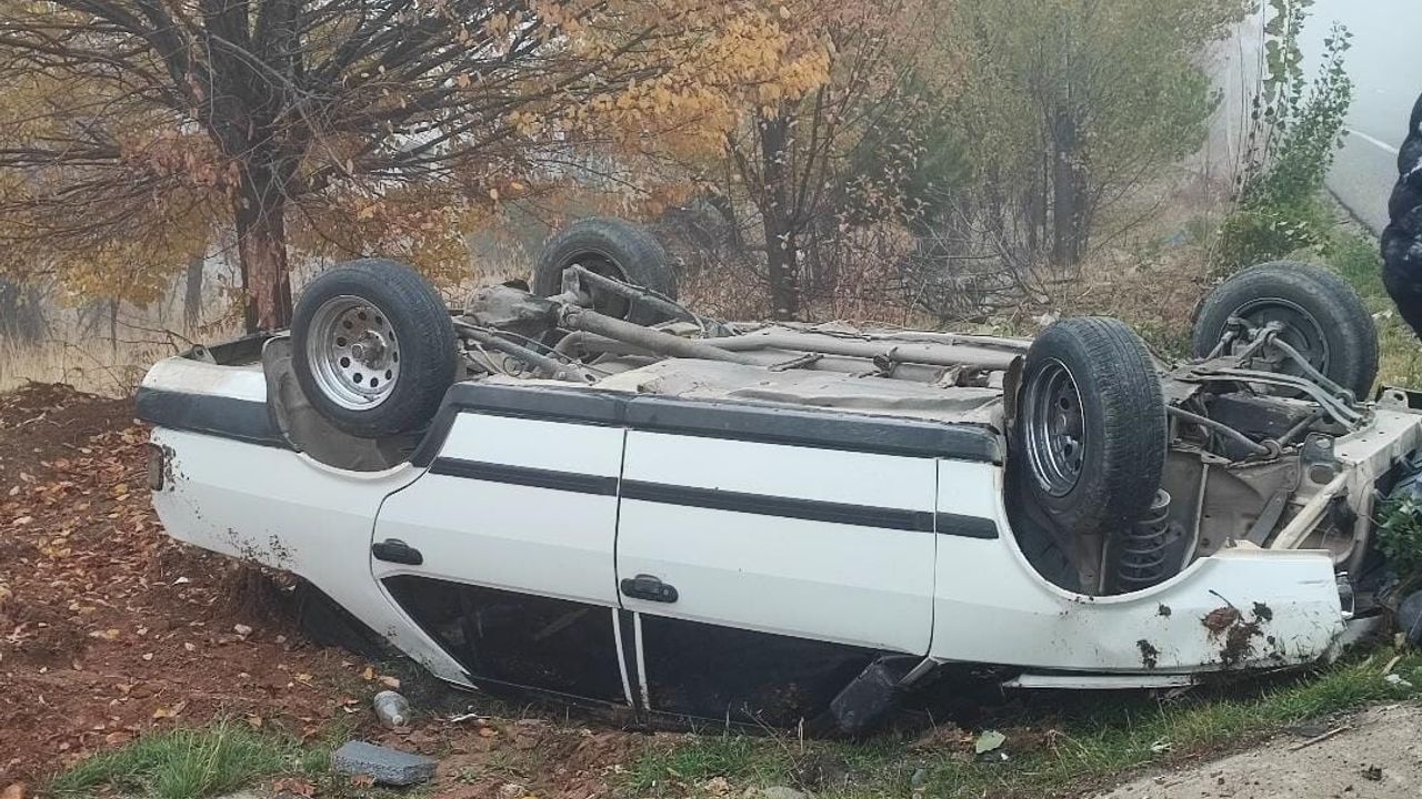 Elazığ'da Takla Atan Otomobilin Sürücüsü Yaralandı