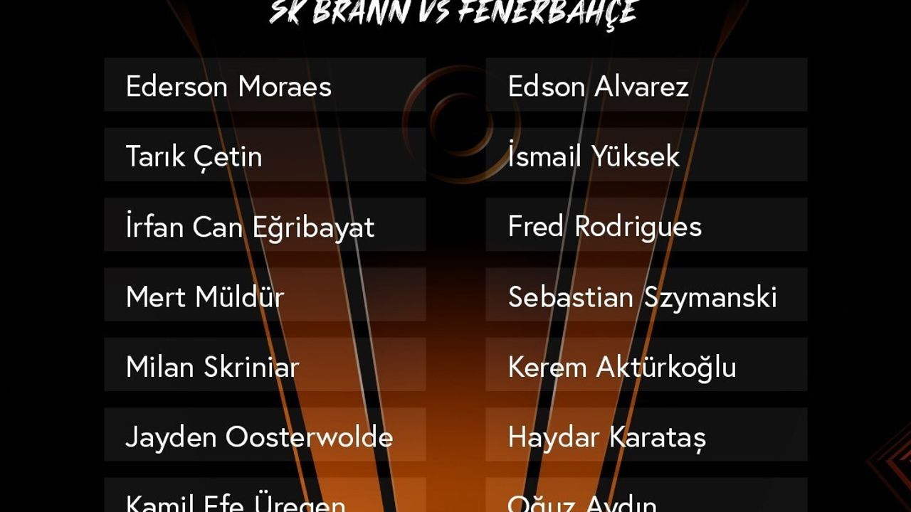 Fenerbahçe'nin Brann Maçı Kadrosu Belli Oldu