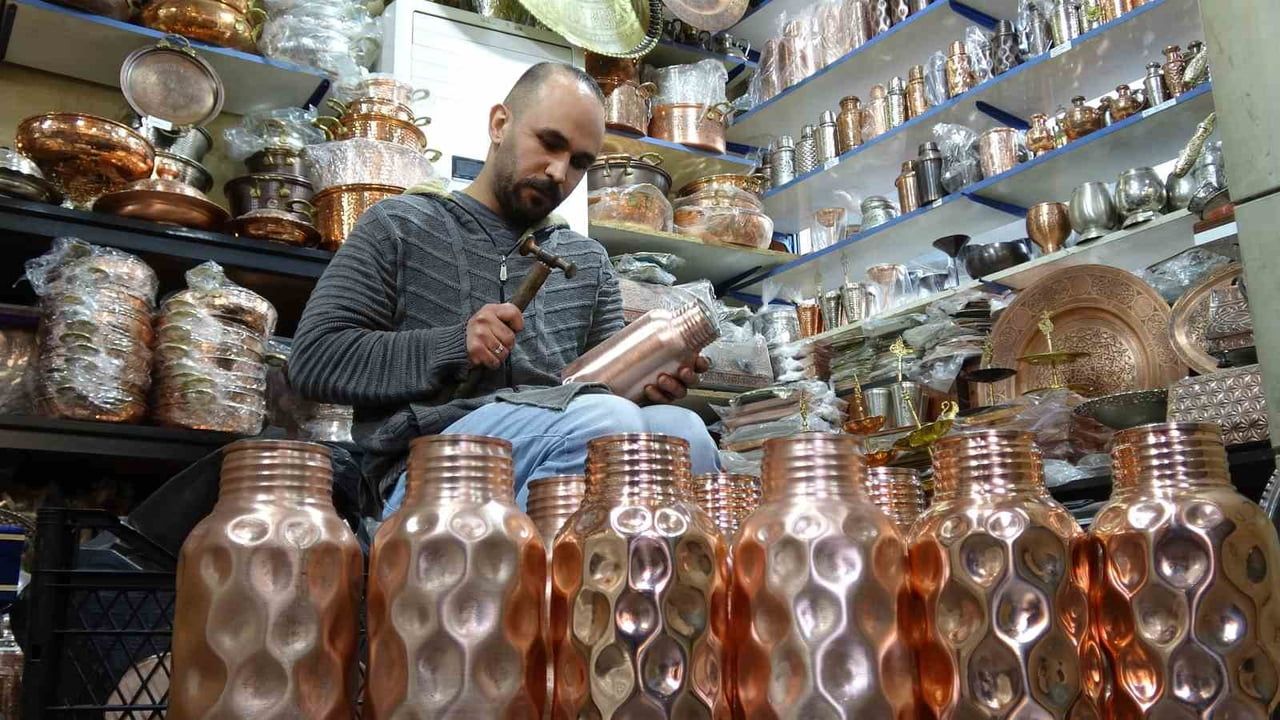Gaziantep'te Bakır Su Mataralarına Yoğun İlgi