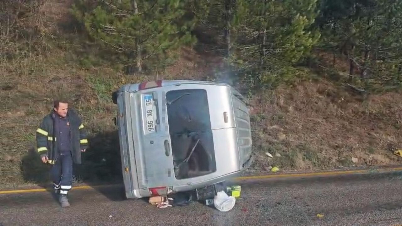 Hafif Ticari Araç Devrildi: Bir Yaralı