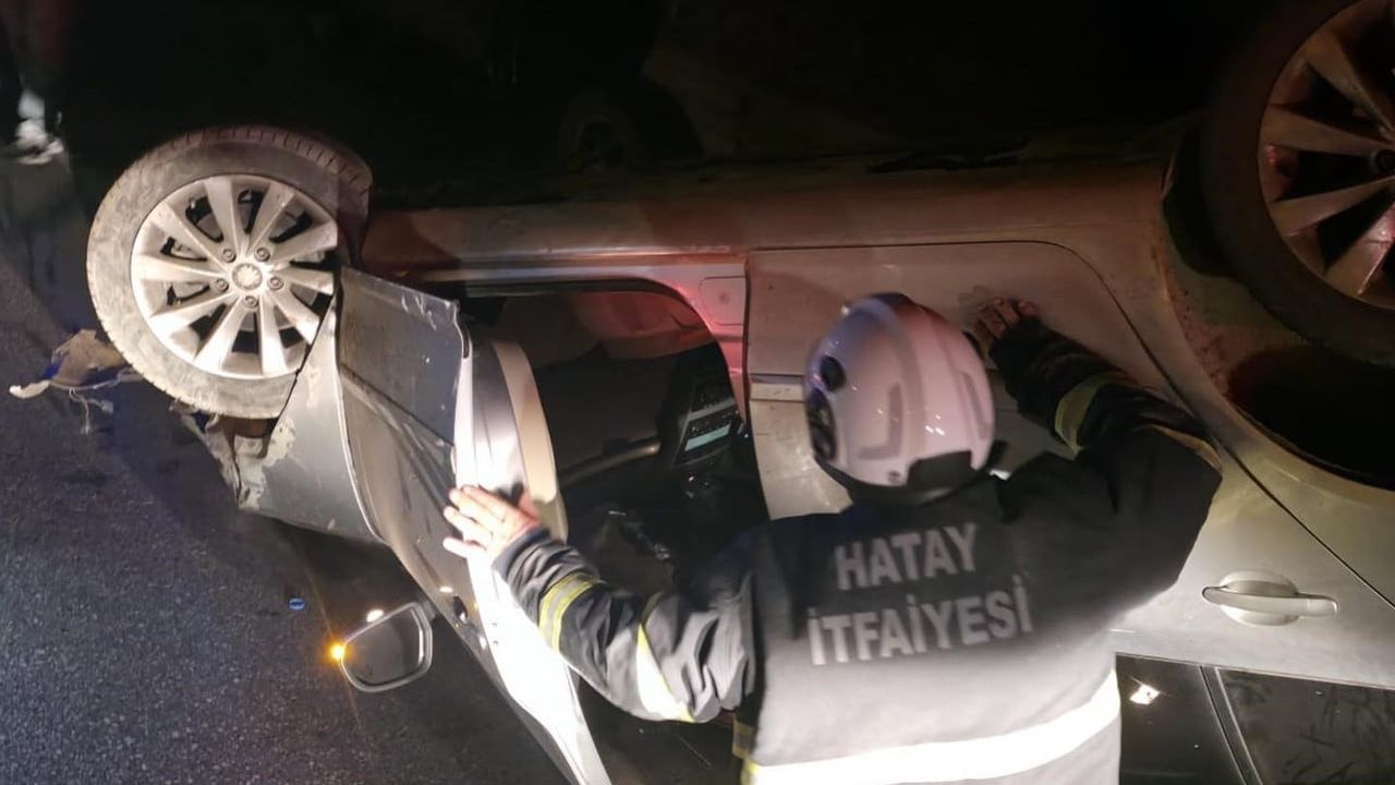 Hassa'da Ters Dönüş: Sürücü Yaralandı