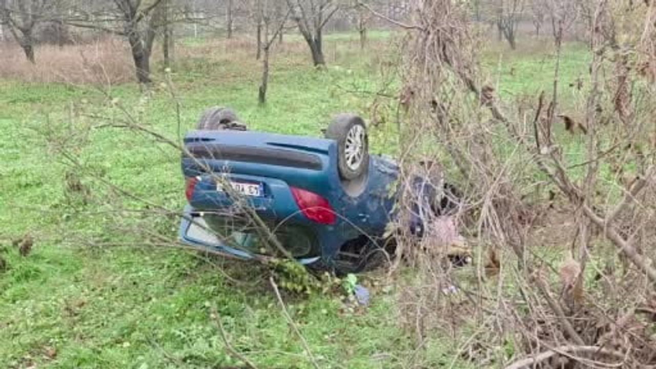 İnegöl'de Kontrolden Çıkan Araç Tarlaya Uçtu: İki Yaralı