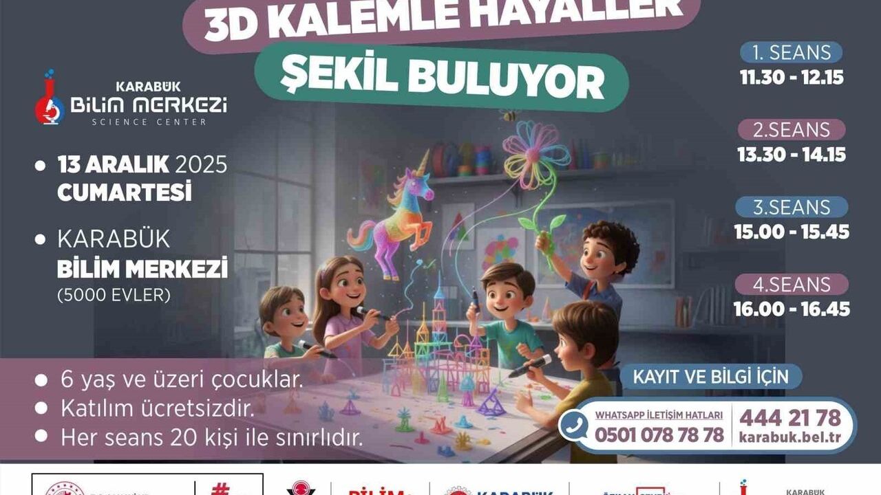 Karabük Bilim Merkezi'nde 3 Boyutlu Kalem Atölyesi