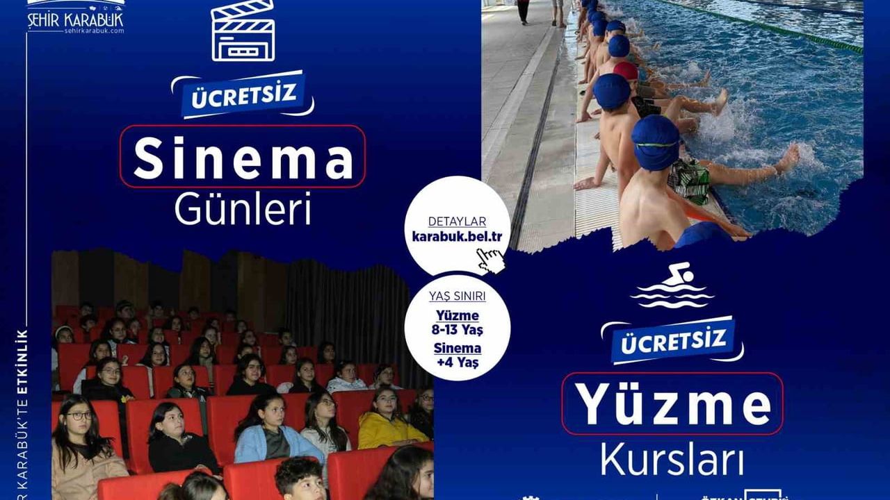 Karabük’te Ücretsiz Yüzme ve Sinema Etkinliklerine Devam