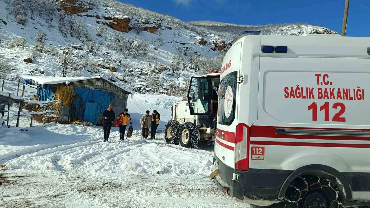 Karla Kaplı Yollar Aşıldı, Acil Sağlık Ekipleri İki Hastaya Ulaşıp Tedavi Etti