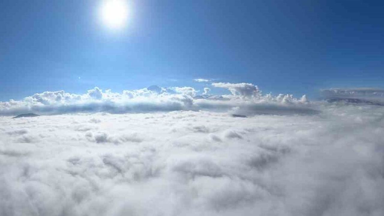 Kayseri'de Sis Manzarası Dron ile Görüntülendi