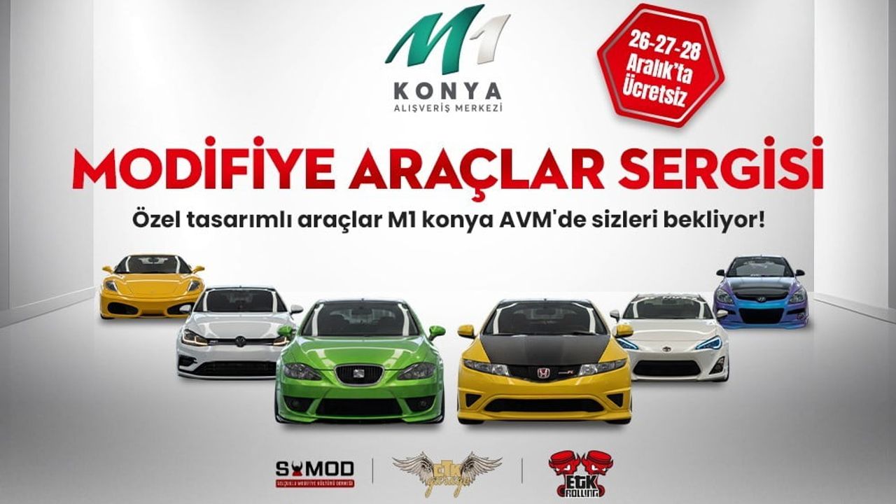 Modifiye Otomobil Tutkunları M1 Konya AVM'de Buluşuyor