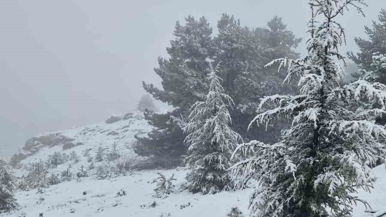 Muğla'nın Göktepe Dağı Karla Kaplandı