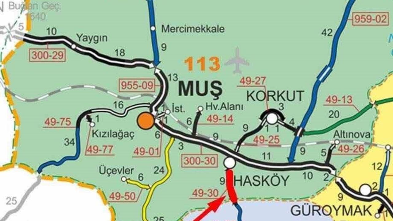 Muş’ta Kar Yağışı Sebebiyle Hasköy-Mutki Yolu Kapandı