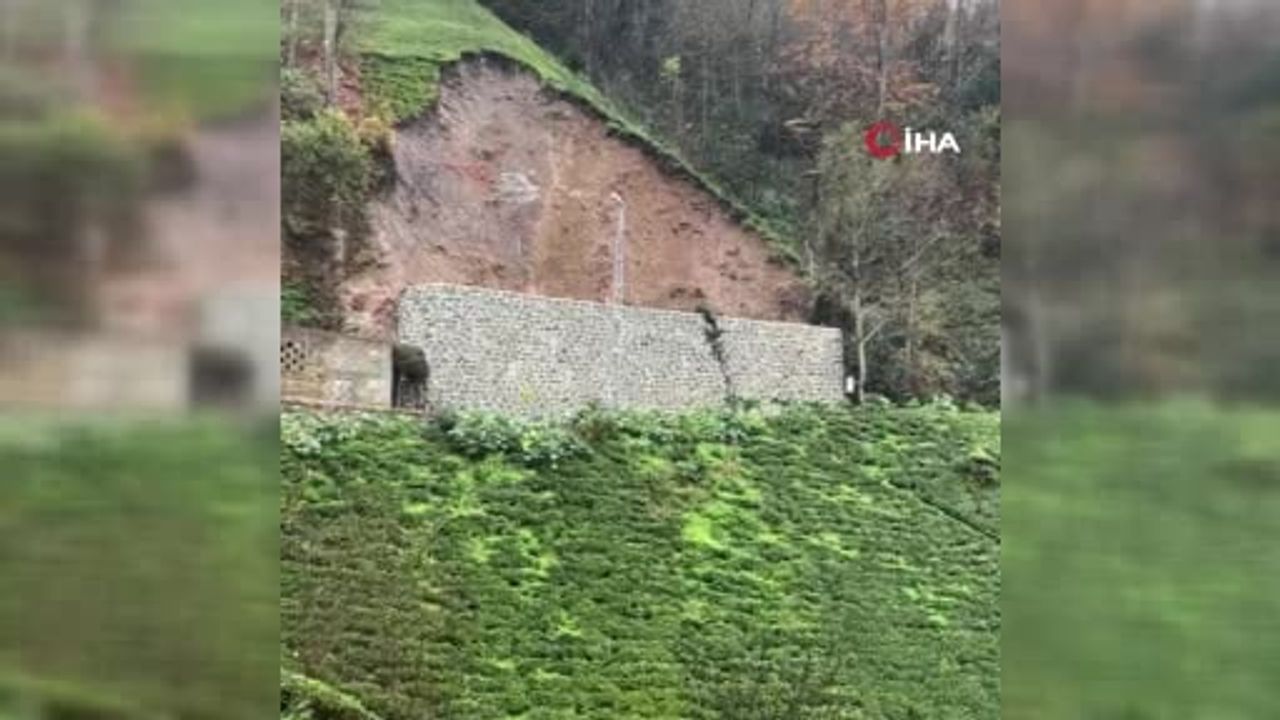 Rize'de Şiddetli Yağış Toprak Kaymasına Neden Oldu