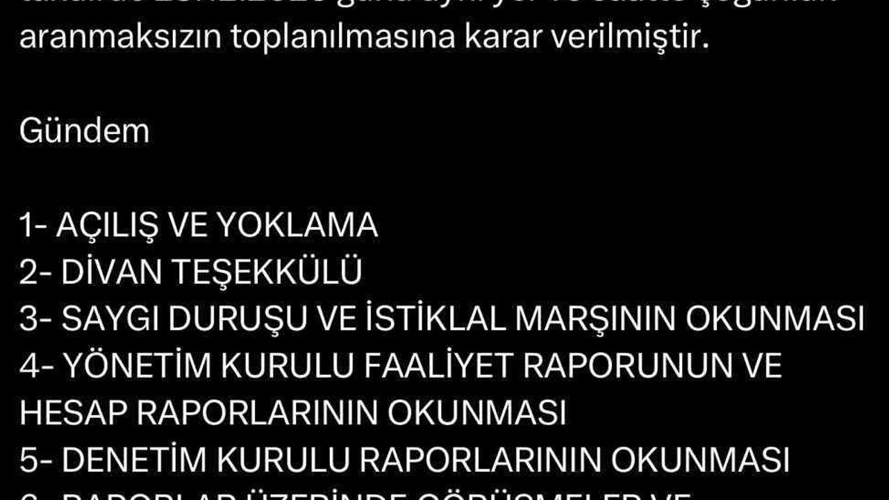 Sakaryaspor'da Kongre Süreci Başladı