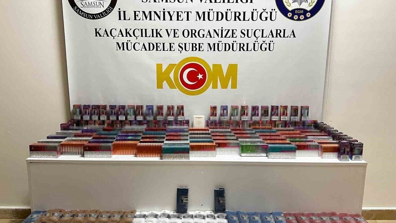 Samsun'da Kaçak Tütün ve Elektronik Sigara Ele Geçirildi