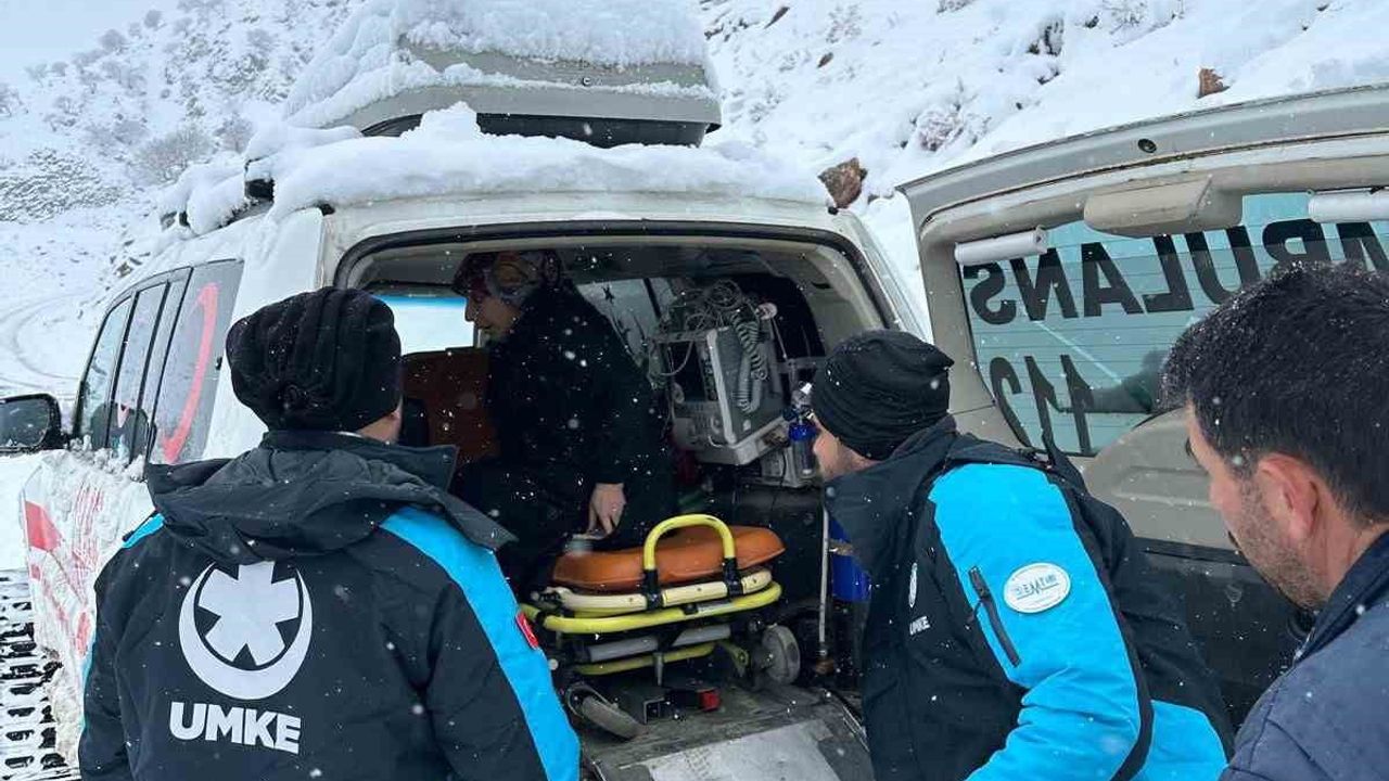 Sason'da Kar Yağışıyla Mücadele: Hasta Paletli Ambulansla Kurtarıldı