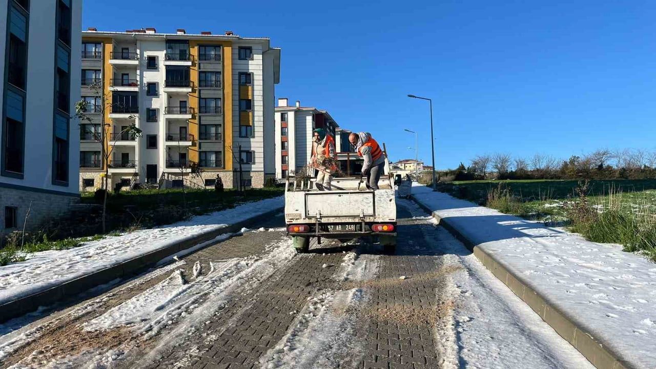 Sinop’ta Kar Sonrası Kürekli Tuzlama Uygulaması