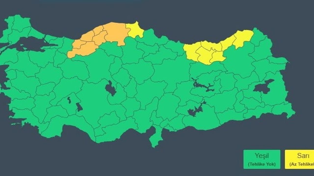 Sinop'un Batısına Sarı Kodlu Kar Alarmı