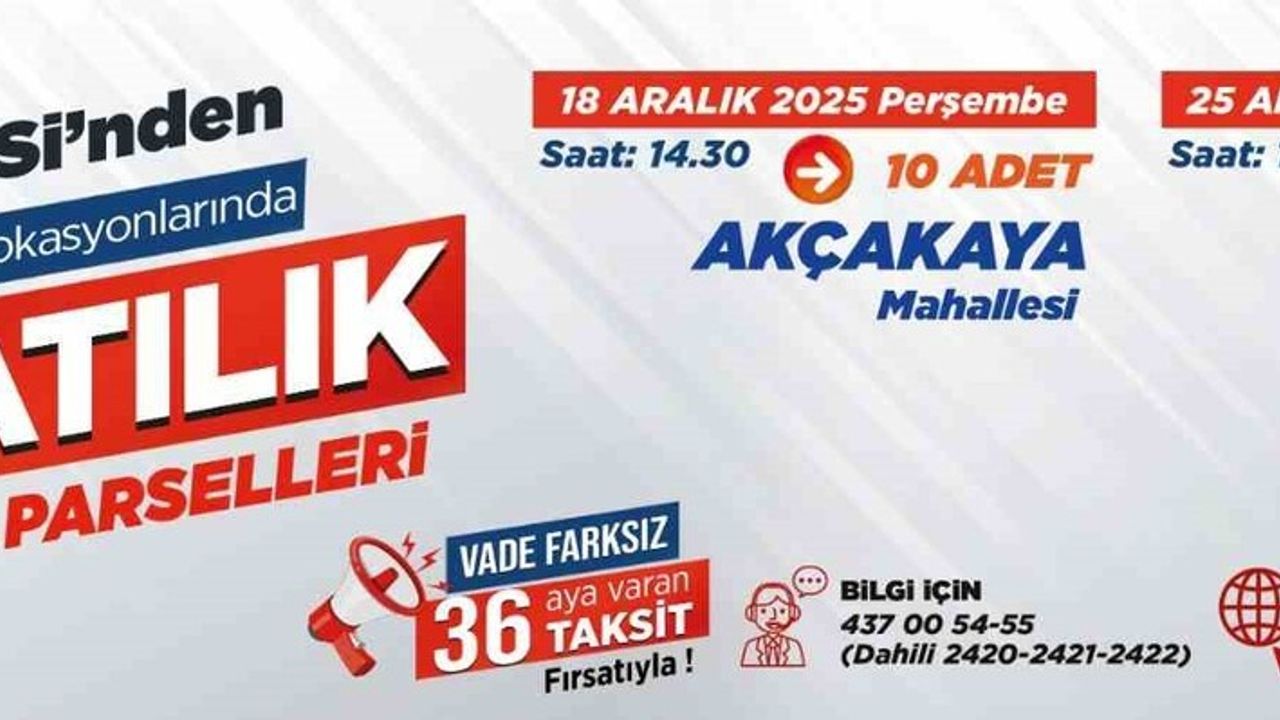 Talas'ta 30 Villa Parsel İhaleye Çıkıyor