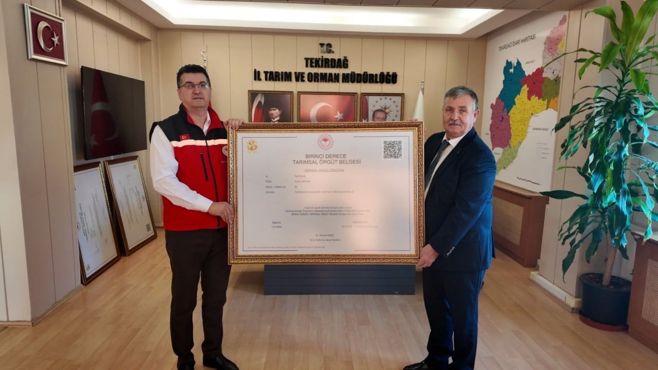 Tekirdağ'da Tarımsal Organizasyonlara Birinci Derece Belge Verildi