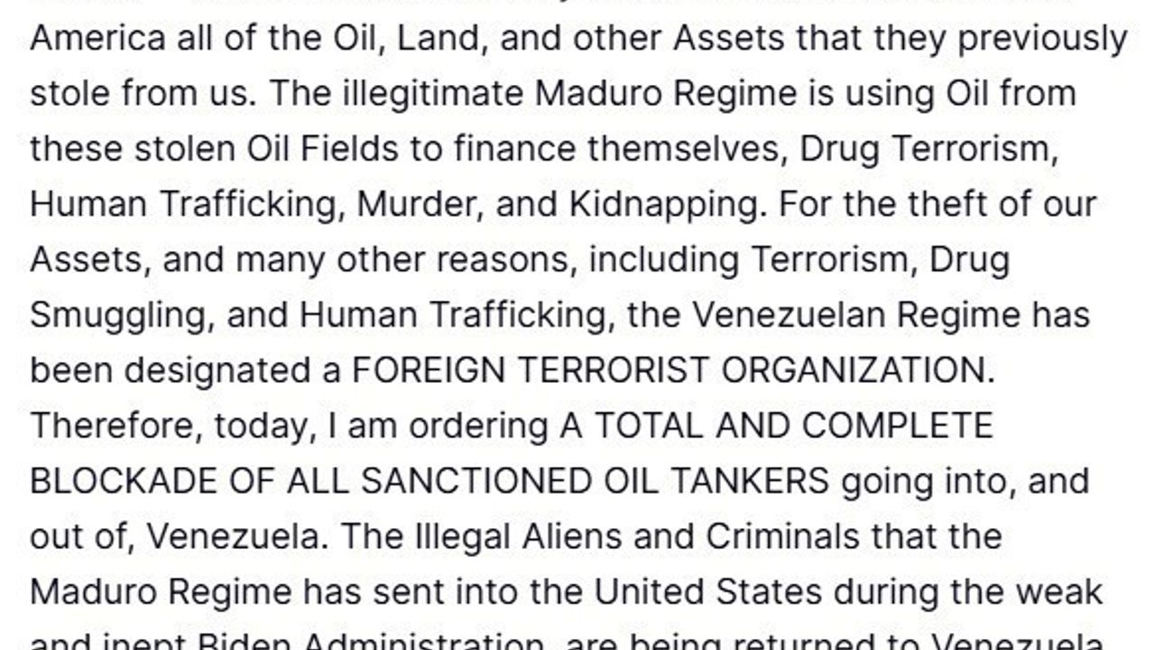 Trump: Venezuela Rejimi Yabancı Terör Örgütü İlan Edildi