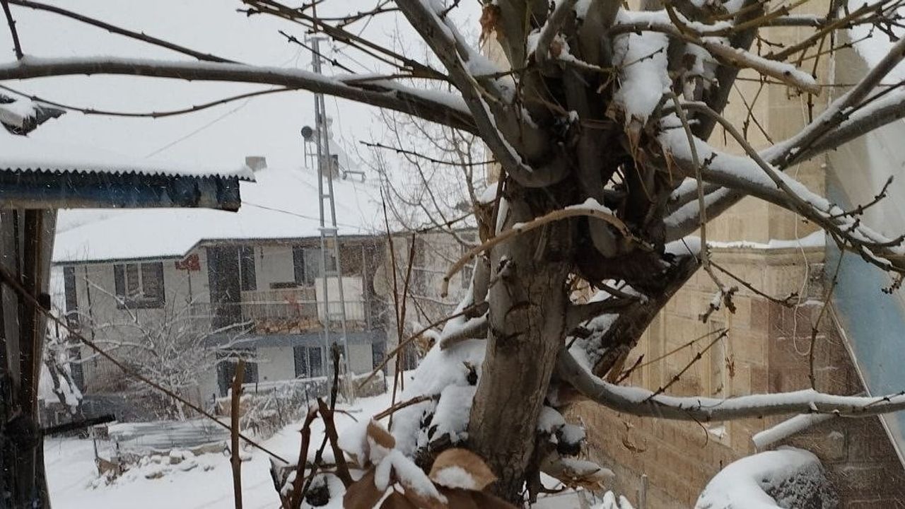 Tufanbeyli İlçesi Karla Kaplandı