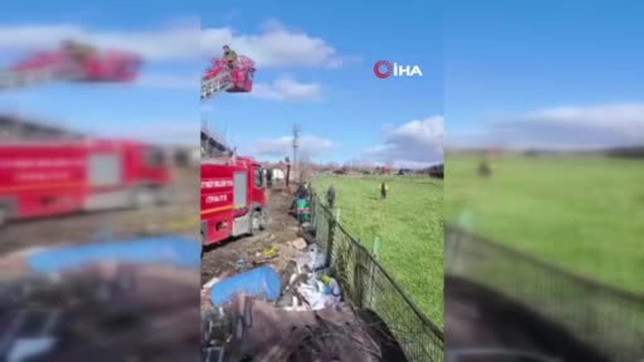 Vize'de Palet Fabrikasında Yangın Çıktı