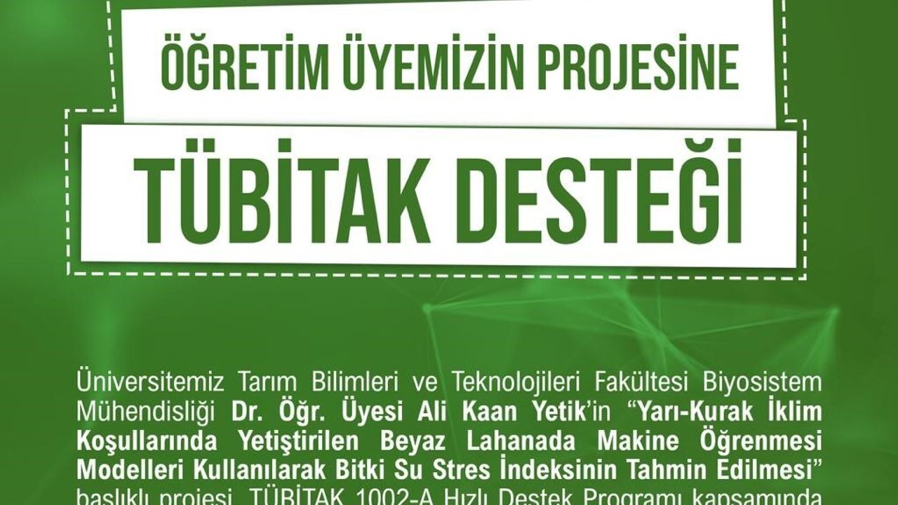Yapay Zeka Destekli Tarım Projesine TÜBİTAK Desteği