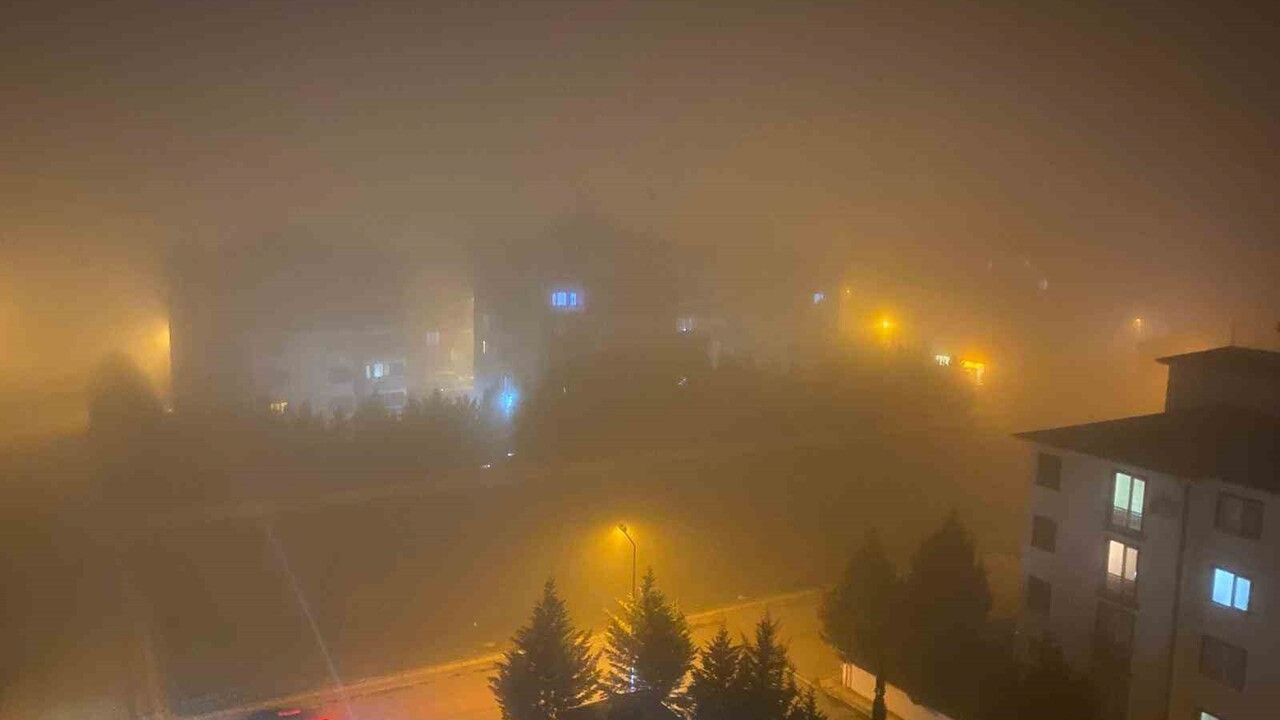 Yenişehir'de Yoğun Sis Etkili, Görüş Mesafesi 1 Metreye Düştü