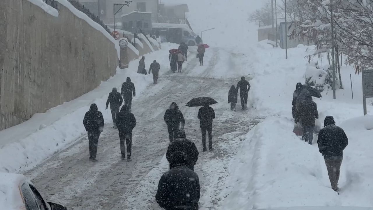 Yüksekova'da Kar Yağışı: Vatandaşlar Araçlarını Bırakıp Yürümek Zorunda Kaldı