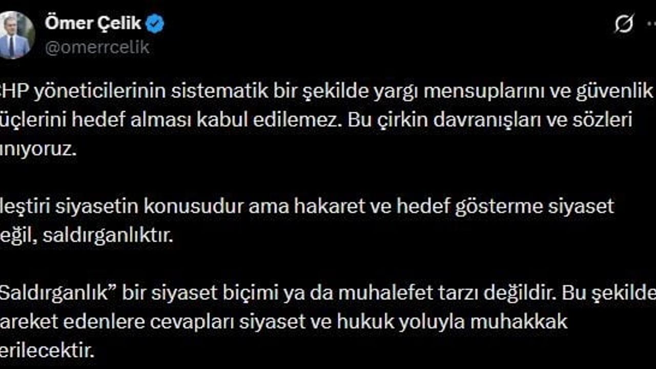 AK Parti Sözcüsünden CHP'ye Sert Tepki