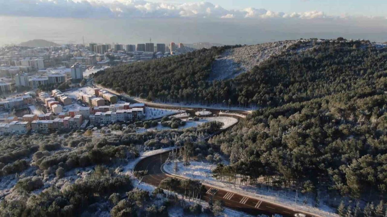 Aydos Ormanı Karla Kaplandı: Kartpostallık Görüntüler