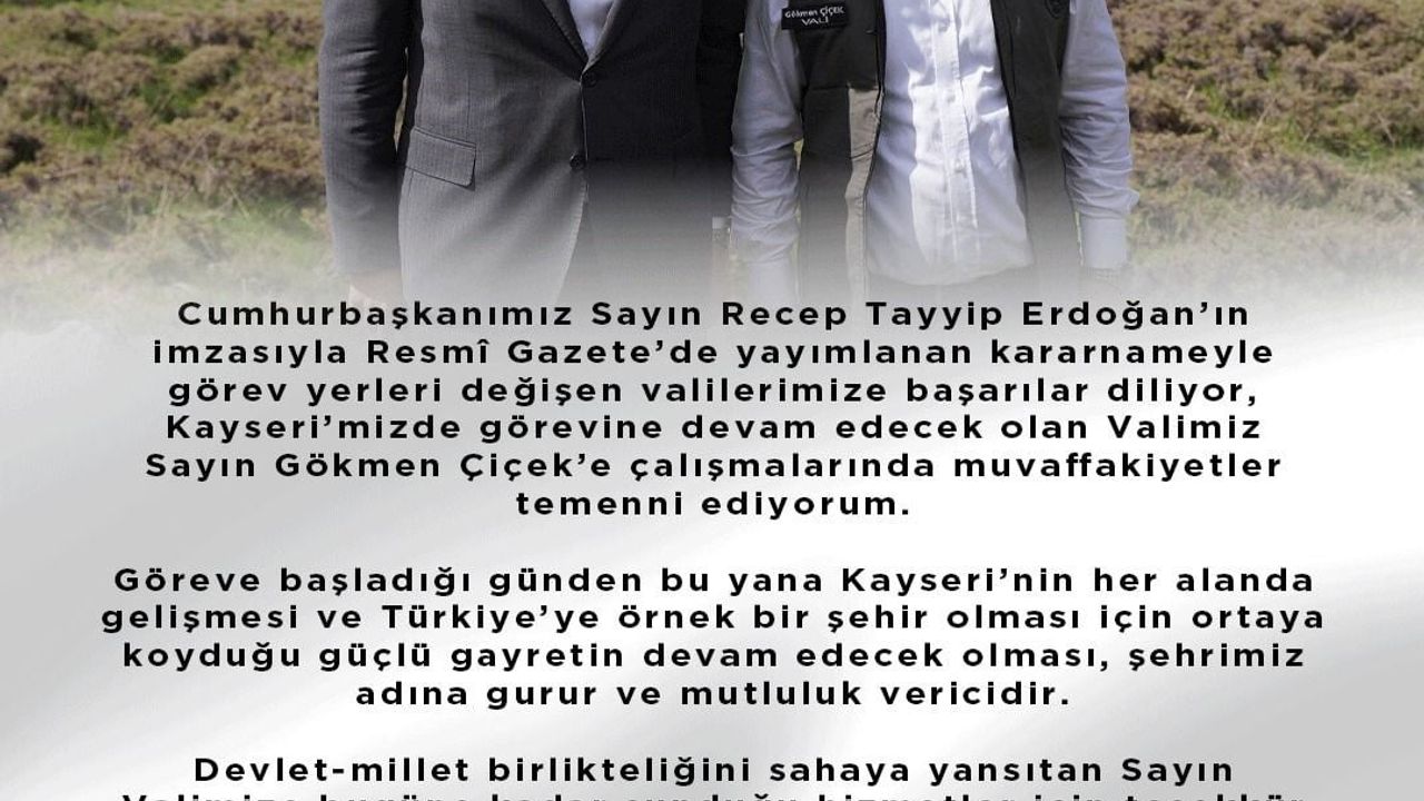 Başkan Okandan'dan Vali Çiçek'e Destek Mesajı