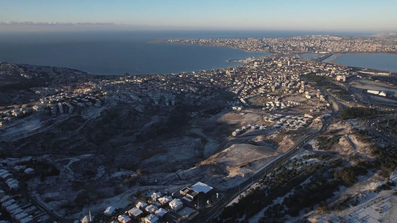 Beylikdüzü ve Büyükçekmece'de Kar Manzarası