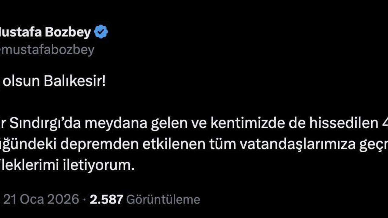 Bursa Büyükşehir Belediye Başkanı'ndan Deprem Mesajı