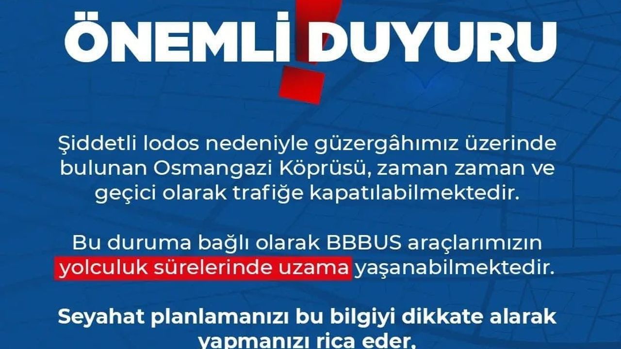 Burulaş'tan Sabiha Gökçen Seferlerine Duyuru
