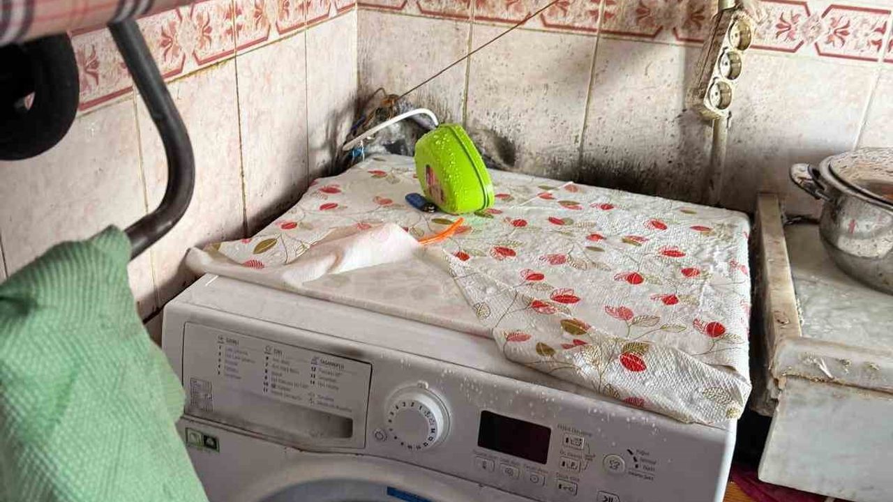 Çamaşır Makinesinden Yangın Çıktı