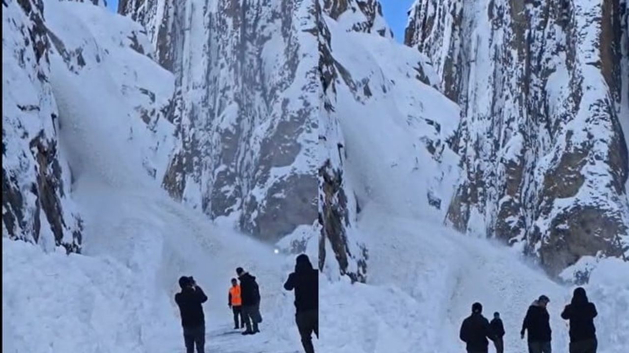 Çukurca Yolunda Çığ Düşüşü Görüntülendi