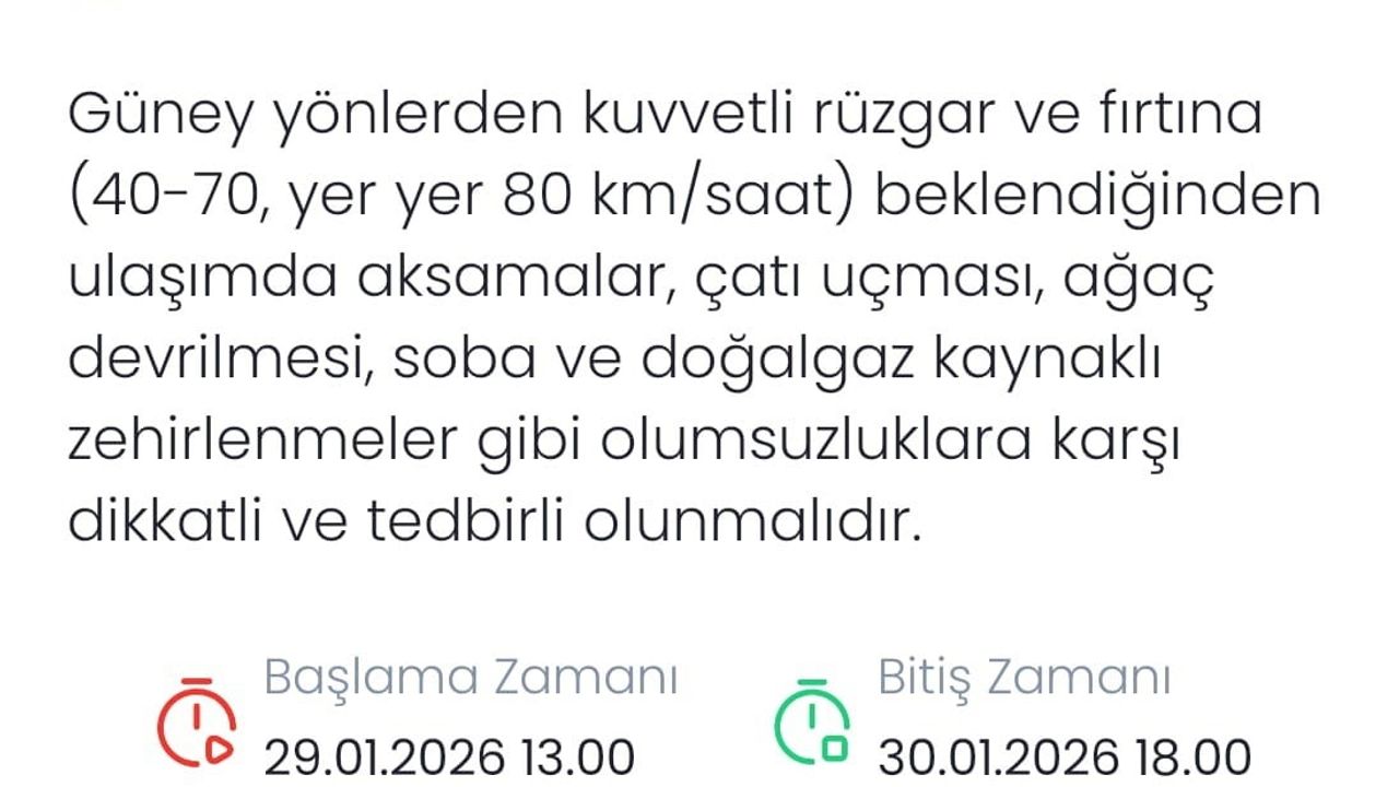 Denizli'de Fırtına Uyarısı: Kuvvetli Rüzgar Geliyor