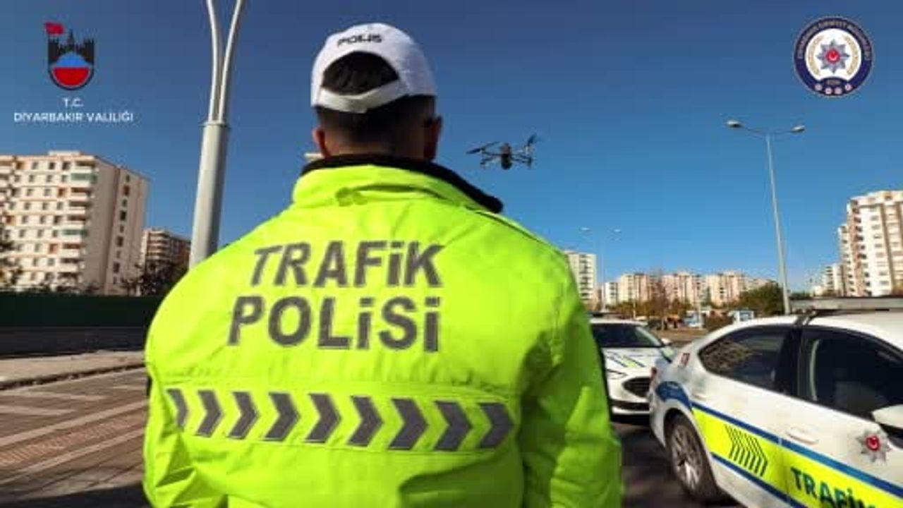 Diyarbakır’da Dronla Trafik Denetimi