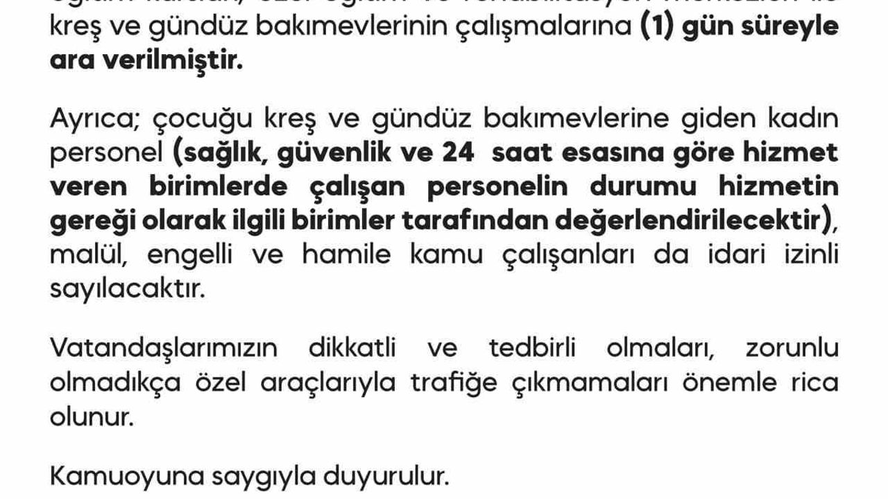 Diyarbakır’da Kar Yağışı Nedeniyle Eğitim Kurumlarına Ara