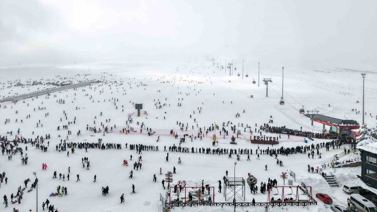 Erciyes Kayak Merkezi Haftasonu 250 Bin Ziyaretçi Ağırladı