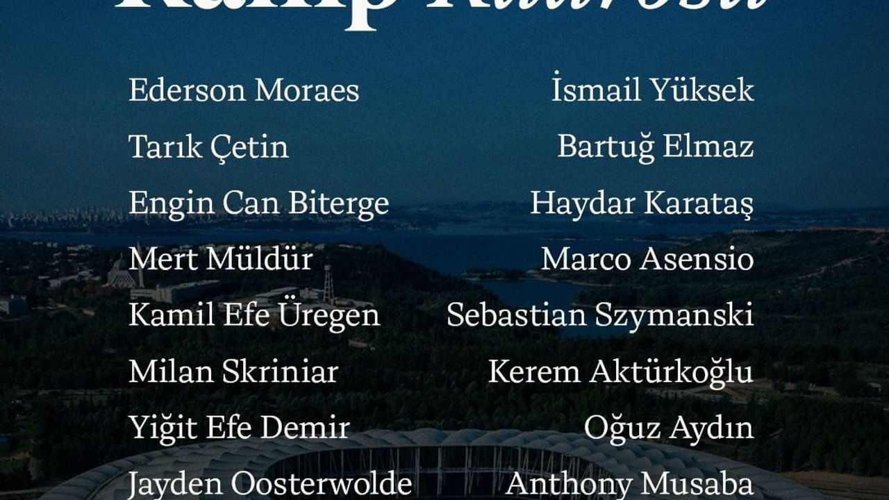 Fenerbahçe'nin Samsunspor Maçı Kadrosu Belirlendi