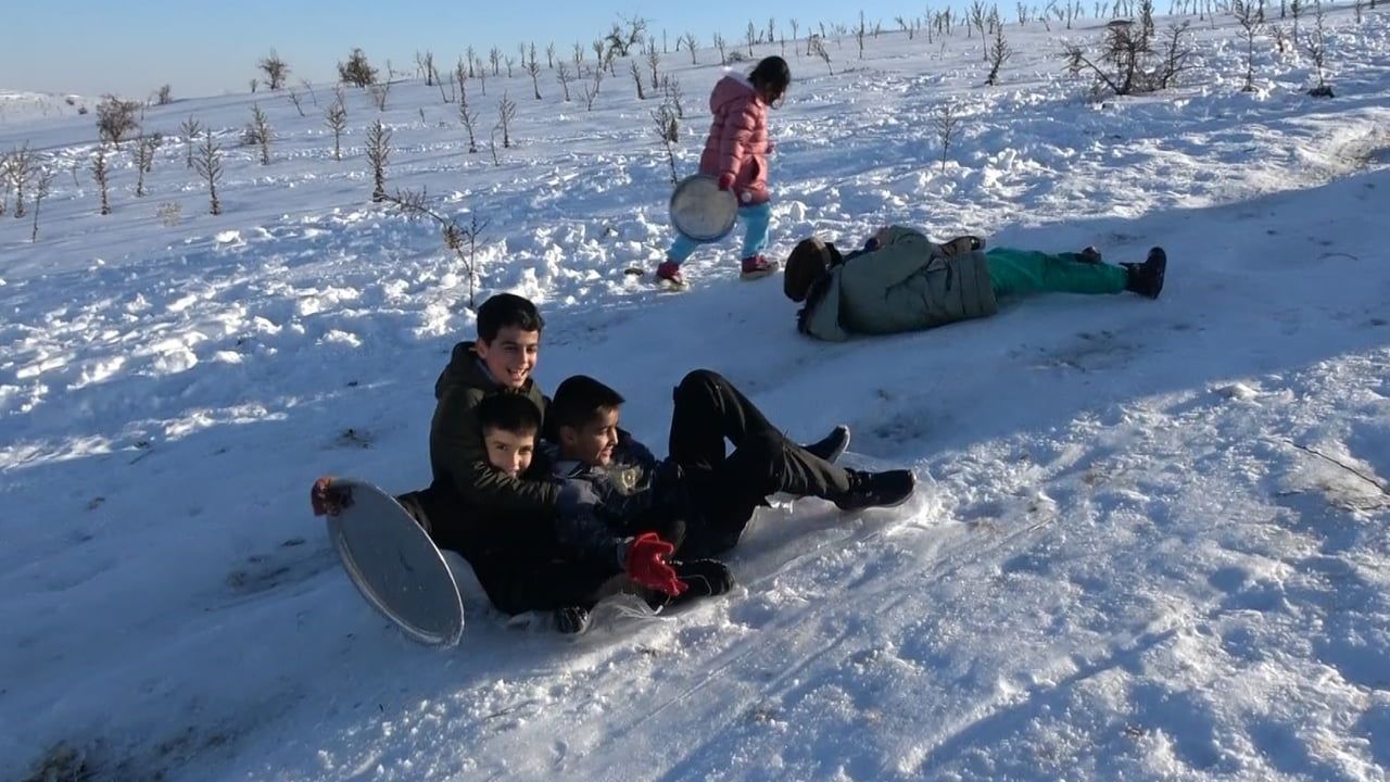 Gaziantep'te Çocuklar Kayak Keyfi Yaşadı