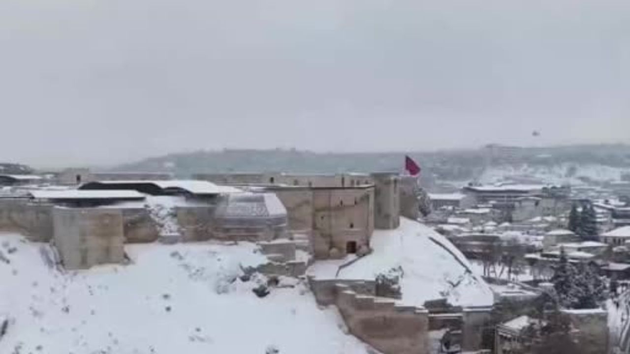 Gaziantep'te Kartpostallık Kar Görüntüleri