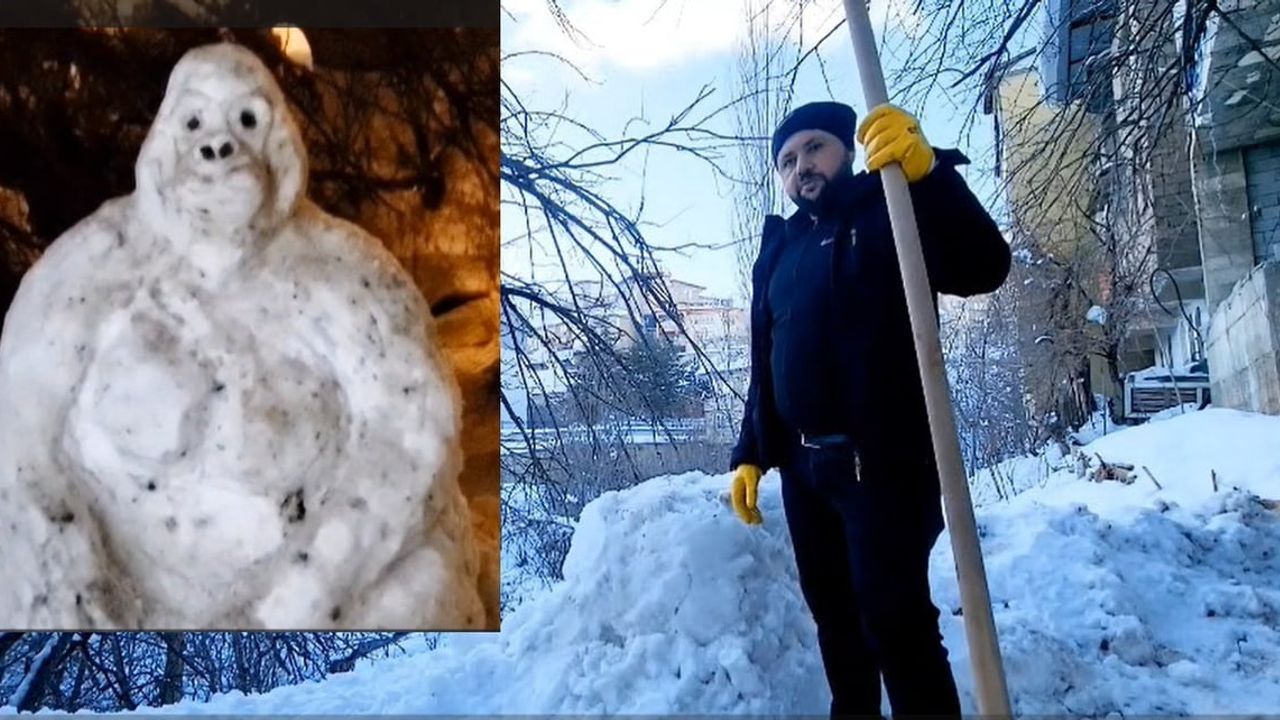 Hakkari'de Gençten Yaratıcı Kar Figürü: Kardan Goril