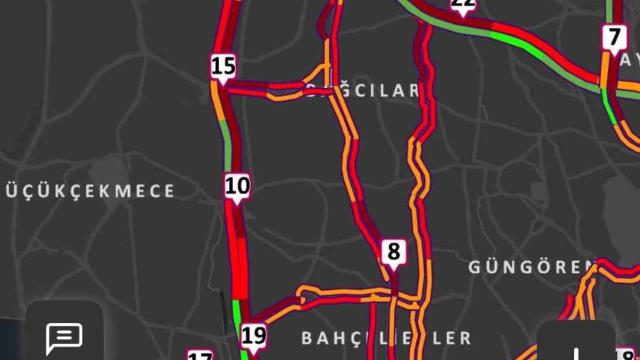 İstanbul'da Trafik Yoğunluğu Yüzde 87'ye Ulaşıyor