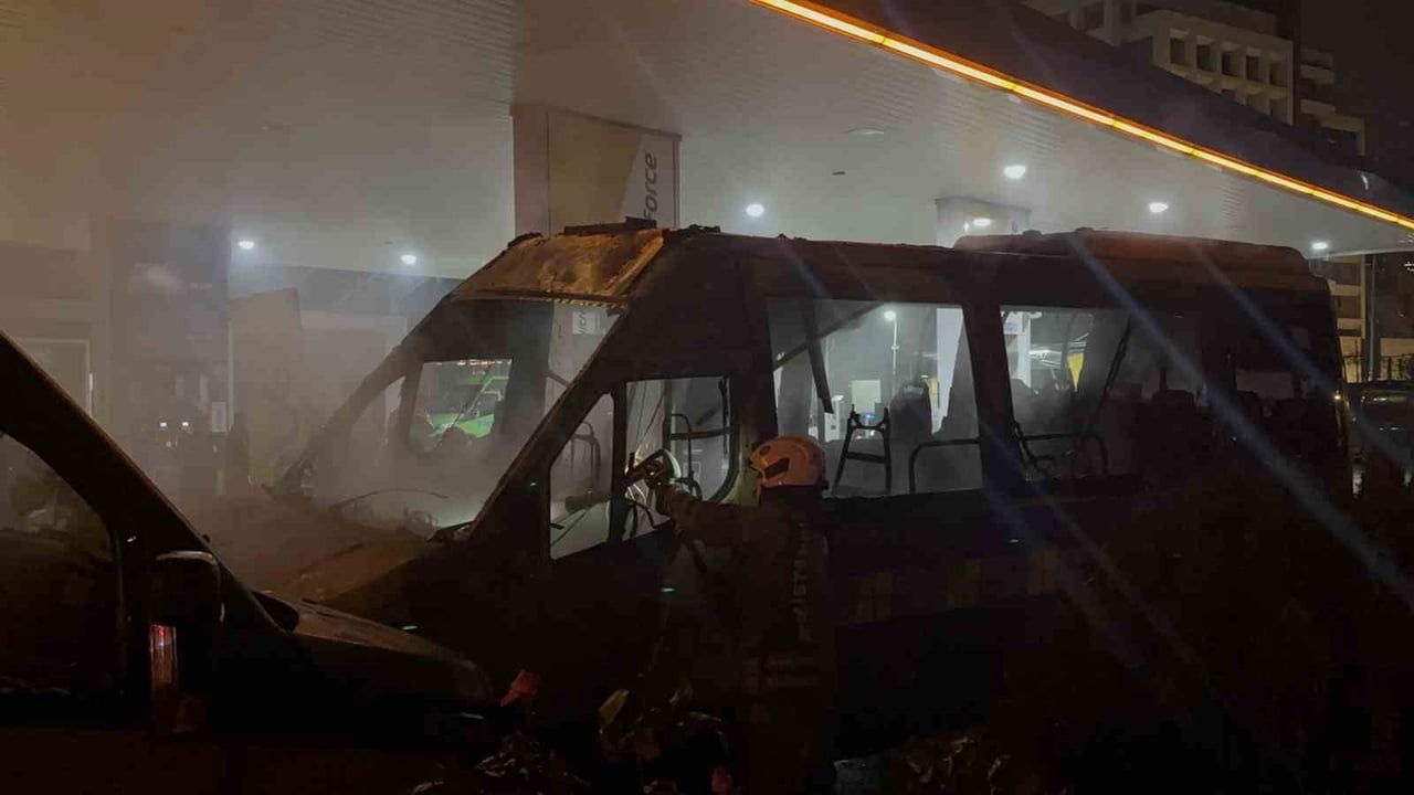 Kağıthane'de Benzin İstasyonunda Yangın