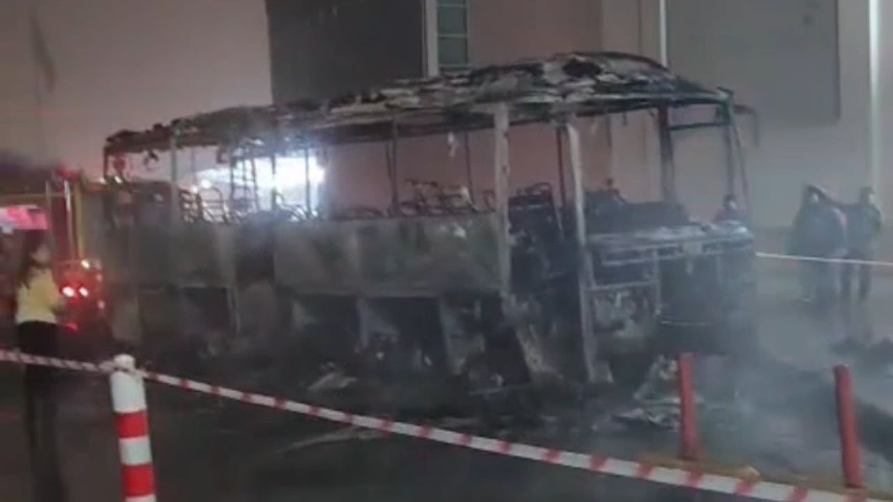 Kapıkule'de Yolcu Otobüsü Yangını