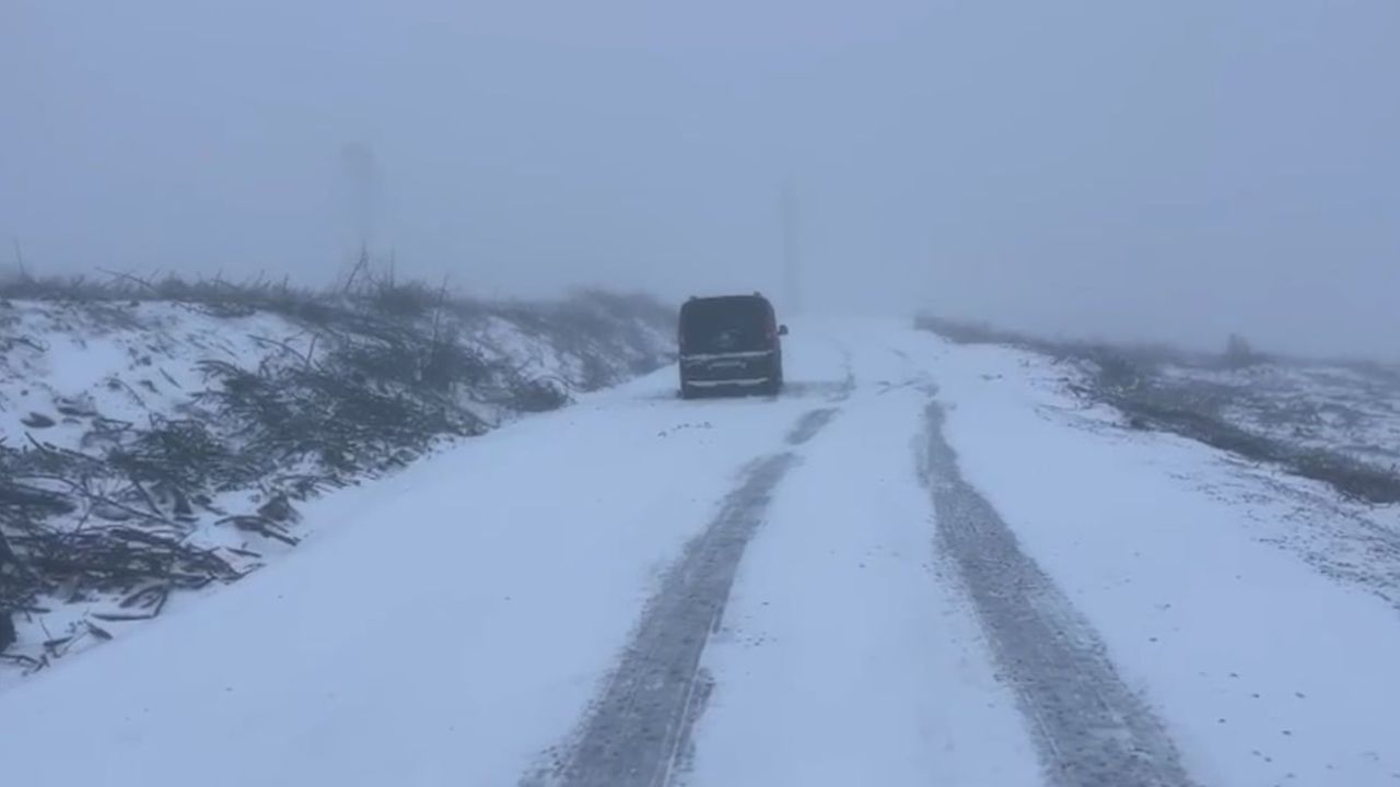 Kavaklıdere'de Kar Yağışı Sonrası Mahsur Kalan Araçlar