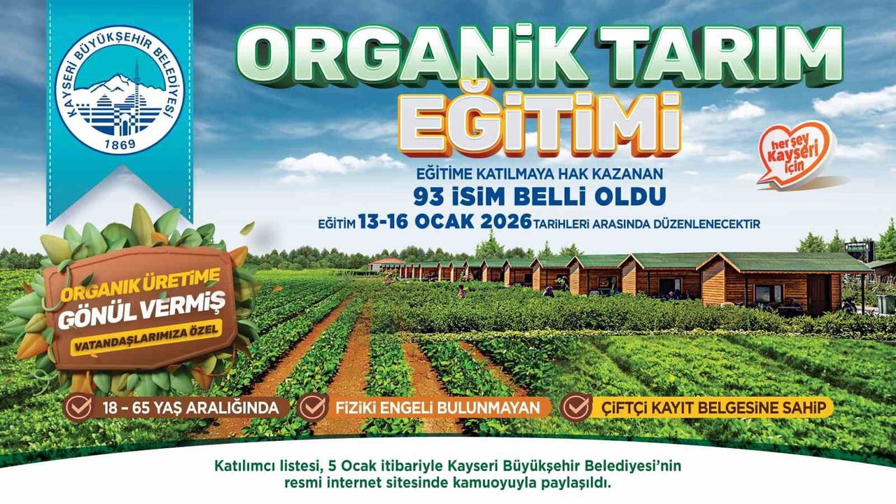 Kayseri'de Organik Tarım Temel Eğitim Programı Başlıyor