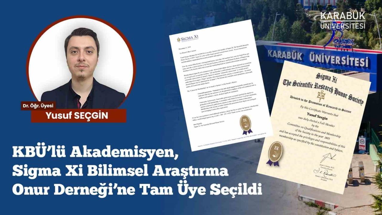 KBÜ'lü Akademisyen Sigma Xi'ye Üye Oldu