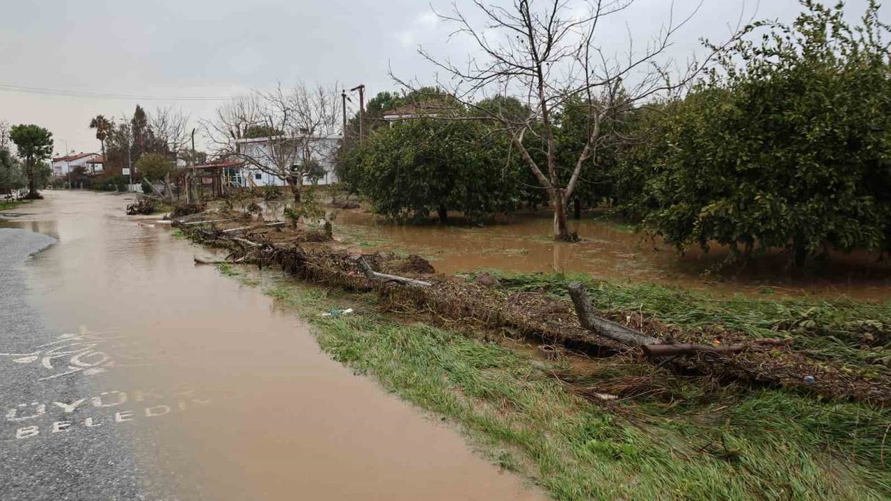 Kuşadası'nda Sel Baskını: Bahçeler Sular Altında Kaldı